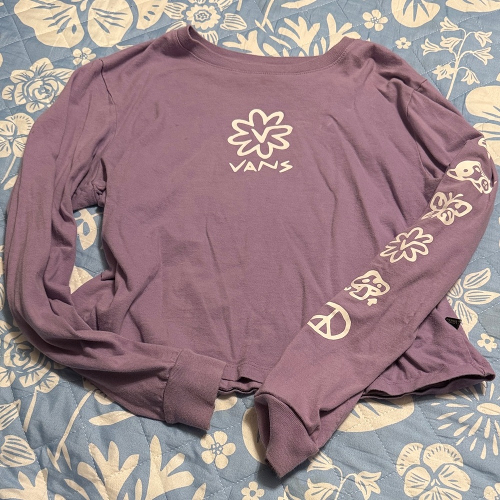 Vans Lavender Graphic Long Sleeve crop top